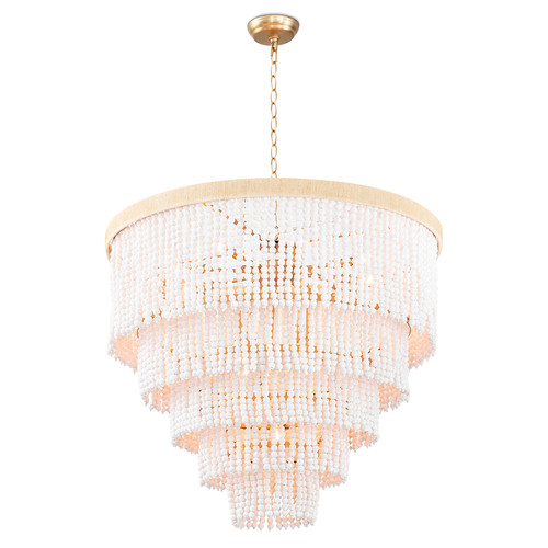 Waterfall chandelier with white beads